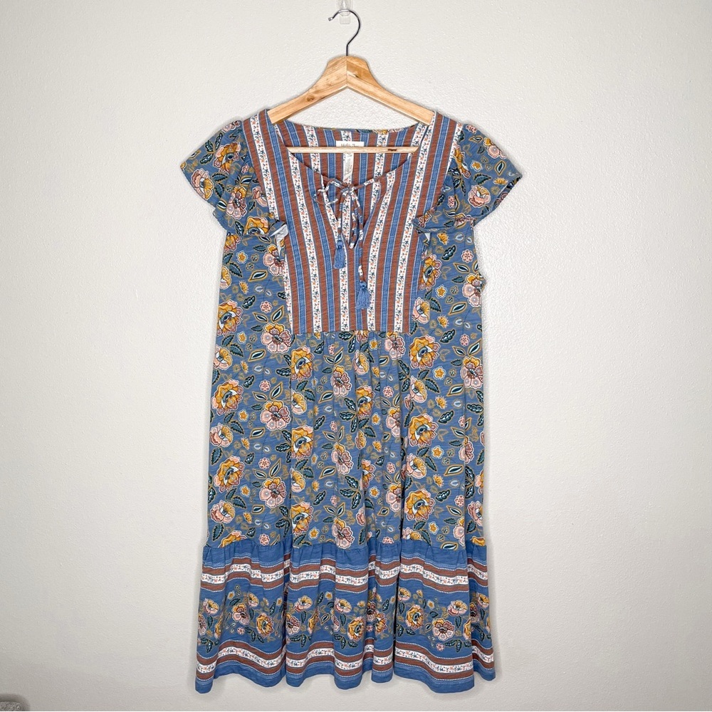 Matilda Jane | Heart To Heart Pasture Blue Floral Flutter Sleeve Dress View 3